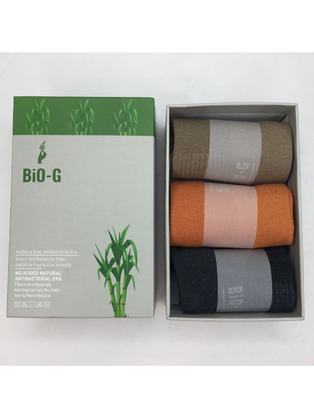 Bio-G Antibacterial Mens Ankle Socks 3-Pack Eco-Friendly Cotton Blend Green Navy